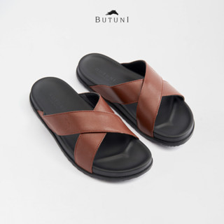 Dép Quai Chéo Da Bò BUTUNI Cross Slippers Bảo Hành 12 Tháng