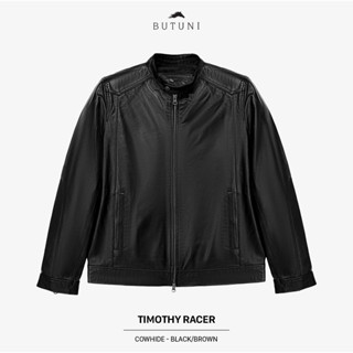 Áo Khoác Nam Áo Da Nam Da Bò Cao Cấp BUTUNI Timothy Racer Lót Lông Cừu Bảo Hành 5 Năm