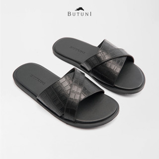 Dép Da Nam Cao Cấp, Dép Quai Ngang Da Bò BUTUNI Sorrento C Slippers, Dép Thời Trang Nam Bảo Hành 12 Tháng