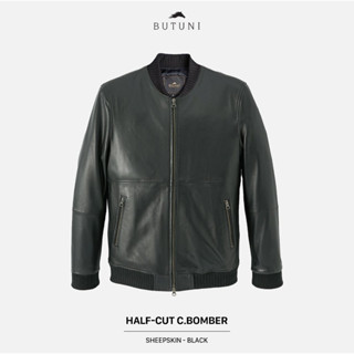 Áo Khoác Da Nam Áo Da Nam Da Cừu BUTUNI Half-Cut C.Bomber Lót Vải Lụa Cao Cấp Bảo Hành 5 Năm