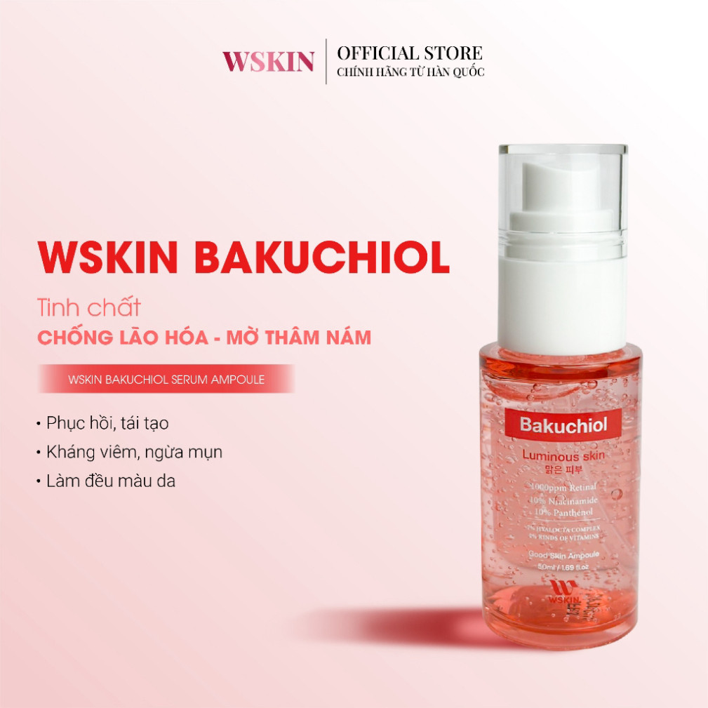 Tinh Chất Chống Lão Hóa Mờ Thâm Nám – WSKIN BAKUCHIOL SERUM AMPOULE - 50ML