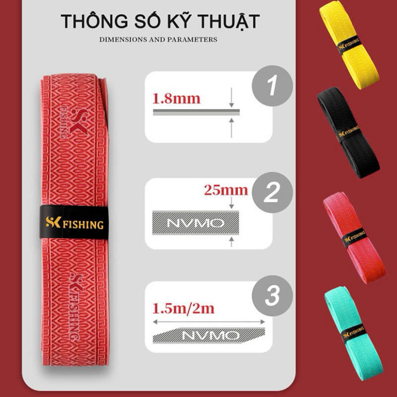 Quấn Cán Cần SK FISHING, Quấn Cán Cần Câu Đài, Quấn Vợt Cầu Lông, Xe Đạp gaygoobb