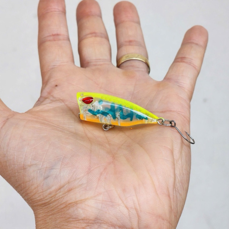 Mồi Poper Mini Lưỡi Đơn Siêu Nhậy - Mua 5 con tặng hộp và khóa dài 4cm nặng 3.2g gaygoobb