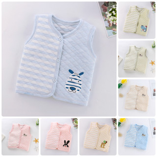  AT26 áo gile 2 lớp bé sơ sinh size 70-120 4-20kg áo nỉ trần bông không tẩy nhuộm áo khỉ bé trai bé gái quảng châu 