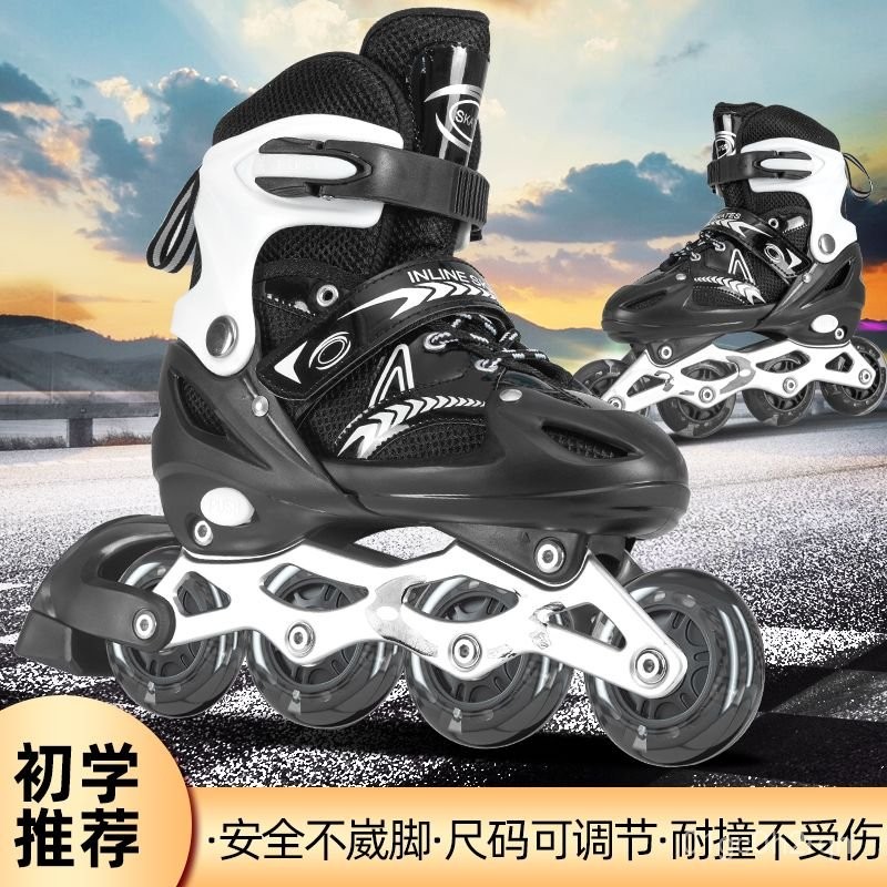 【Kích thước có thể điều chỉnh】Bộ trượt patin trẻ em đầy đủ, patin nội tuyến nhấp nháy, patin băng ch