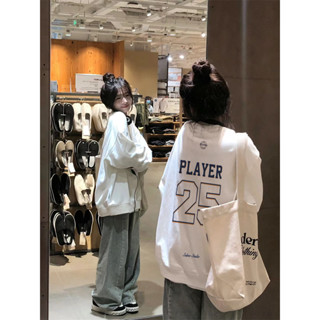 Focus local brand fashion vintage Số 25 áo nỉ nữ dày nữ sweater form rộng unisex levents-L000353