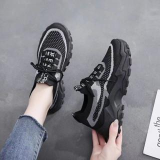 Giày thể thao nữ sneaker buộc dây thời trang hàn quốc đi học đi chơi đế cao màu đen, trắng, hồng Validep03 V350