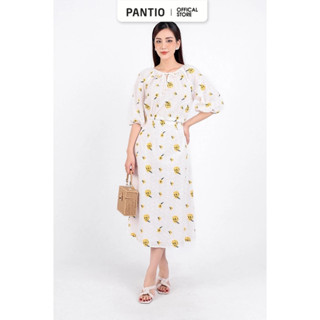  BJD53235 - Chân váy dạo phố vải thô hai lớp lót habutai dáng suông dài khoá thân sau - PANTIO 