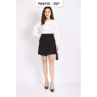 FAK51279 - Áo kiểu dạo phố vải thô dáng suông cổ tròn thân xếp mí tay bồng - PANTIO