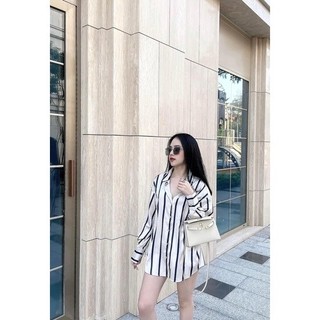 Áo sơ mi lụa kẻ sọc  xuất A166
