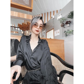Áo  Áo sơ mi lụa basic  xuất xịn A112