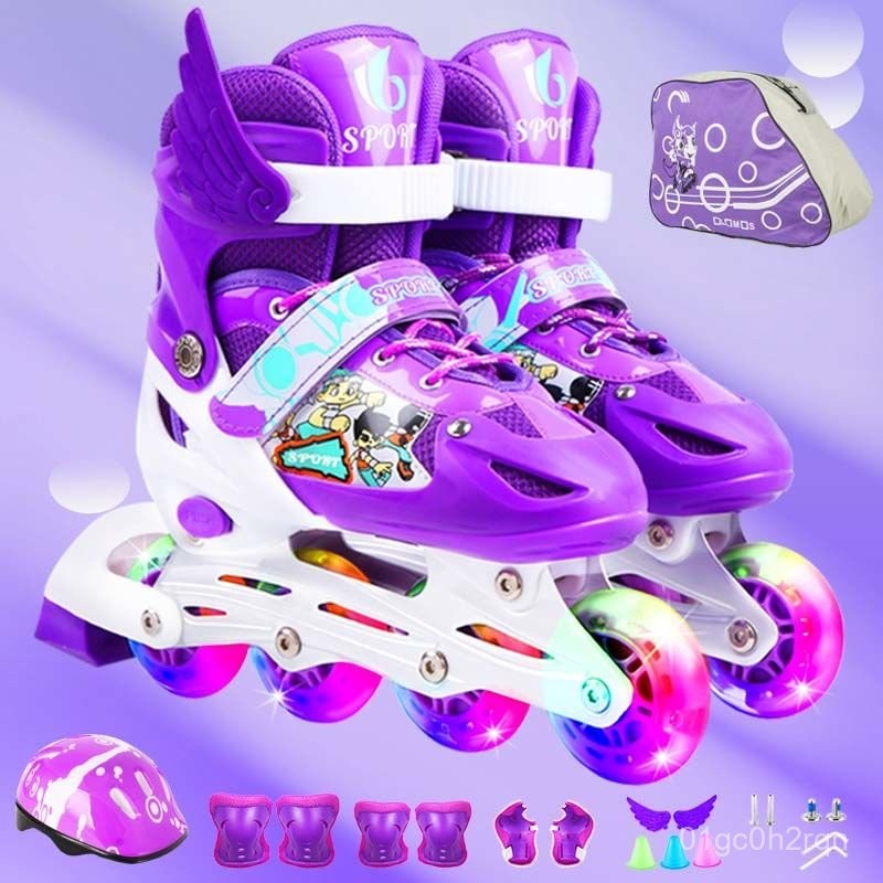 Giày trượt patin trẻ em điều chỉnh, bộ đầy đủ, giày trượt patin cho trẻ em, giày trượt patin học sin