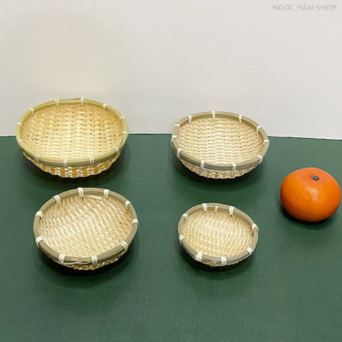 Rổ tre tròn mini, mẹt đựng đồ ăn, hạt hướng dương, đồ ăn vặt quán cafe Luỹ Tre Tết