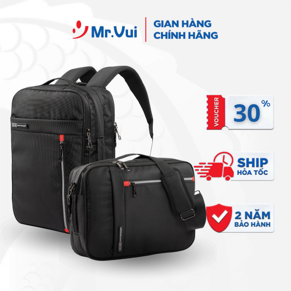 Cặp Mr.vui Cặp Đa Năng Mr.Vui, balo nhiều ngăn đi làm, học sinh, chất liệu chống thấm Oxford cao cấp