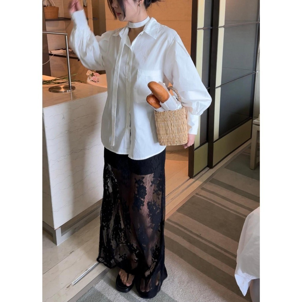 𝐑𝐄𝐍. 𝐒𝐊𝐈𝐑𝐓 | mir.byhi | Chân váy ren dài lót linen Hàn Quốc | BigBuy360 - bigbuy360.vn