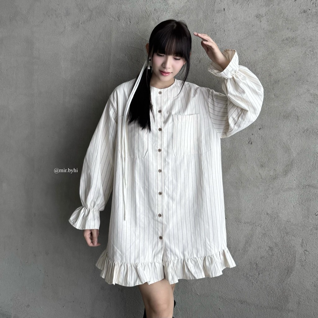 YUMI Dress | mir.byhi | Đầm baby doll sọc Ford không nhăn