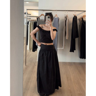  À SKIRT | mir.byhi | Chân váy midi xẻ bên 2 lớp 