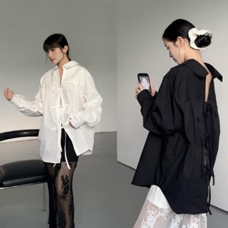  ETON Shirt | mir.byhi | Áo sơmi tay tay dài cột nơ  mặc được 2 kiểu  