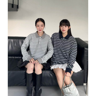  POLO | mir.byhi | Áo polo tay dài sọc ngang 