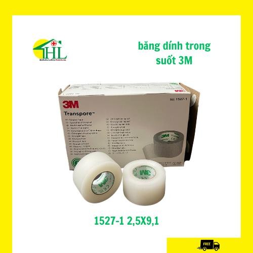 Băng keo trong y tế trong suốt 3M 1527-1 kích thước 2,5X9,1(Chính hãng 3M - Mỹ)