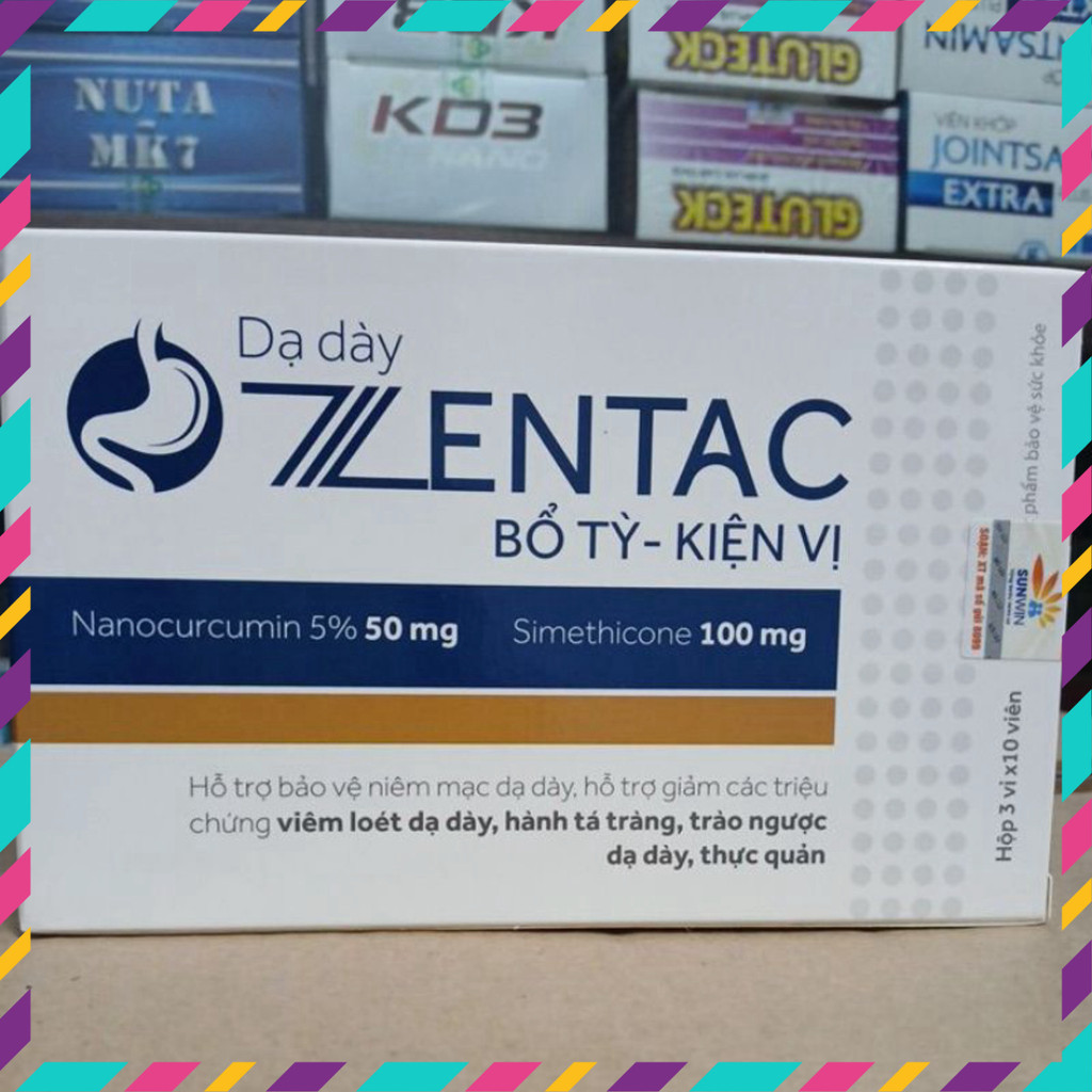 Viên uống Dạ Dày Zentac hỗ trợ bảo vệ niêm mạc, bổ tỳ, kiện vị, hộp 30 viên chất lượng cao.