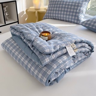  Chăn hè kẻ bông sơ đậu nành mền cotton đũi cao cấp kích thước 2mx2m3 chất thoáng mát bền màu hàng nhập khẩu 
