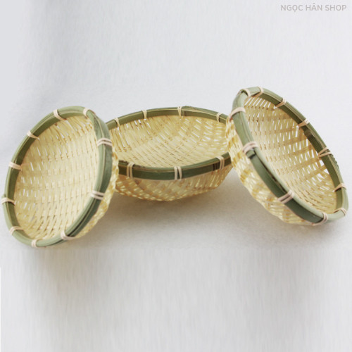Rổ tre tròn mini, mẹt đựng đồ ăn, hạt hướng dương, đồ ăn vặt quán cafe Luỹ Tre