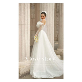   LUXURY99  Váy chụp ảnh đi bàn xoè đẹp tay ngắn phồng. 