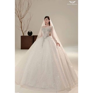 ẢNH THẬT SHOP _ Váy cưới, lễ đường tùng bồng kết đá cao cấp, nàng dâu dịu dàng tỏa sáng