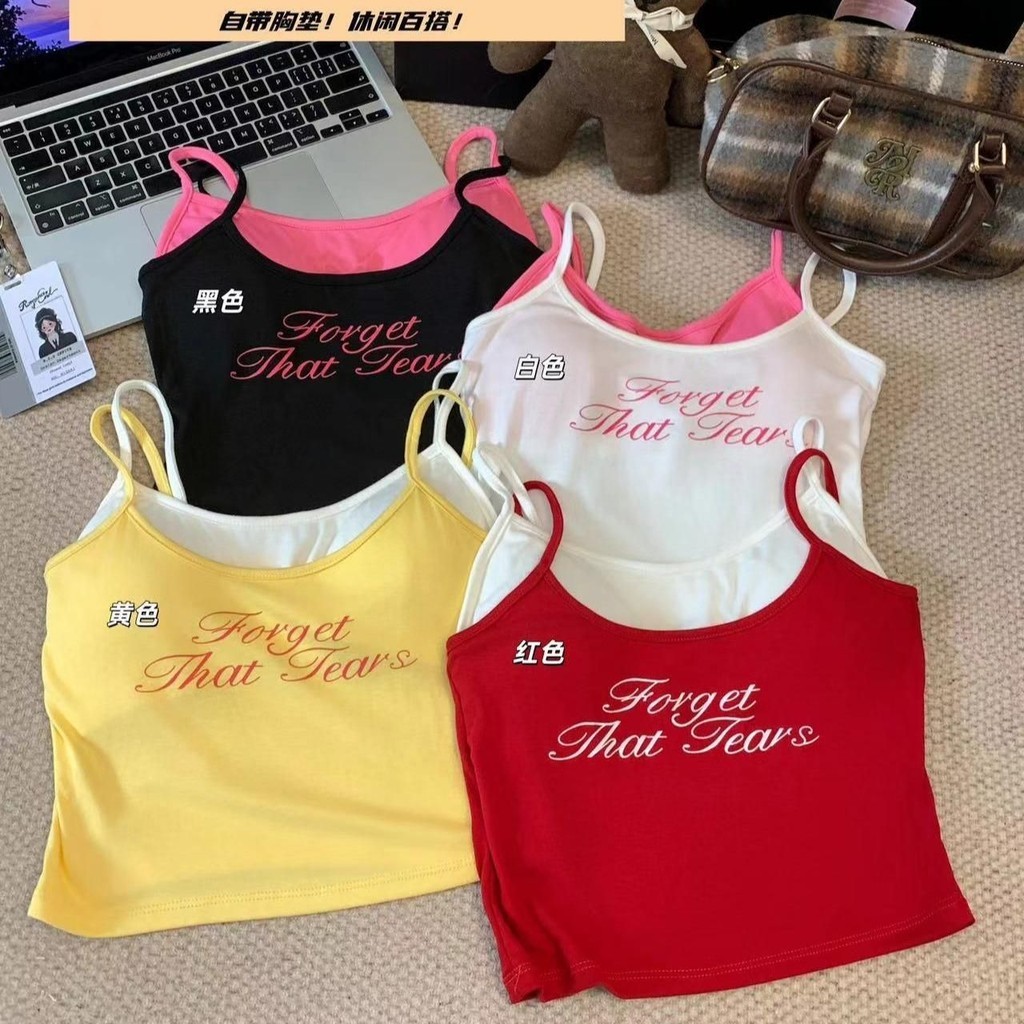 Áo 2 dây cho nữ áo bra thun có mút ngực Áo tank top thiết kế 2 lớp cá tính xinh xắn nhiều màu sắc AT7 | BigBuy360 - bigbuy360.vn