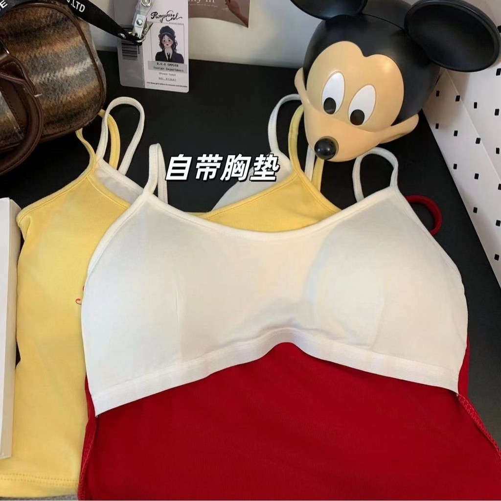 Áo 2 dây cho nữ áo bra thun có mút ngực Áo tank top thiết kế 2 lớp cá tính xinh xắn nhiều màu sắc AT7 | BigBuy360 - bigbuy360.vn