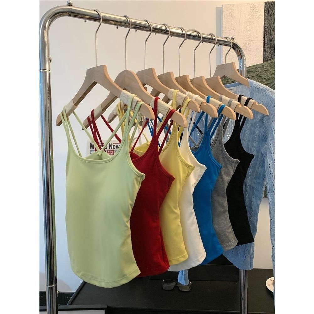 Áo croptop 2 dây Áo quây có mút cho nữ hở lưng cá tính Áo tank top nhiều màu basic dễ phối đồ đi chơi du lịch AT21 | BigBuy360 - bigbuy360.vn