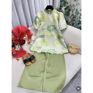 Set áo tacta phối cổ quần lụa - 𝙈𝙄𝙉 𝙎𝙏𝙐𝘿𝙄𝙊