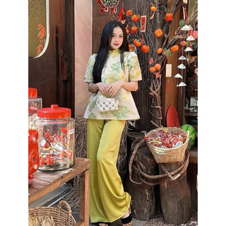 Set áo tacta phối cổ quần lụa - 𝙈𝙄𝙉 𝙎𝙏𝙐𝘿𝙄𝙊