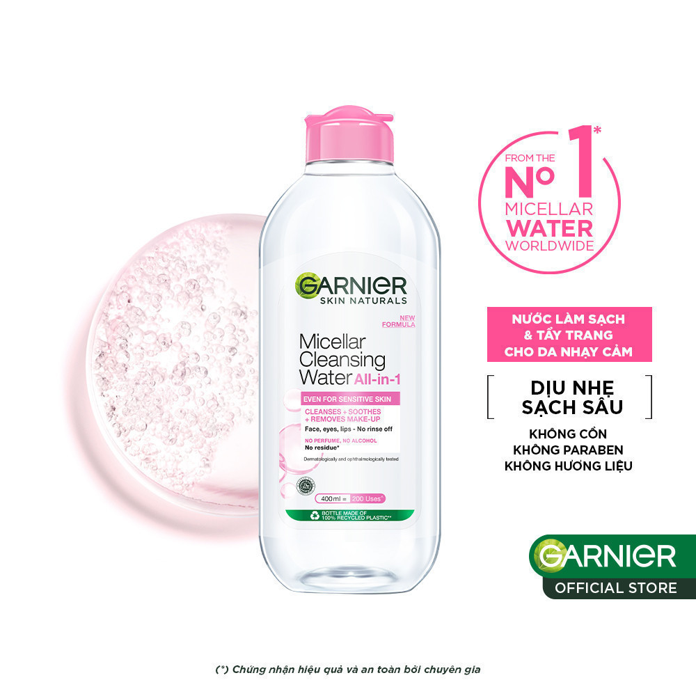 [CÓ SIZE MỚI] Nước Tẩy Trang làm sạch sâu dịu nhẹ cho mọi loại da - Garnier Micellar Cleansing Water 400ml & 700ml | BigBuy360 - bigbuy360.vn