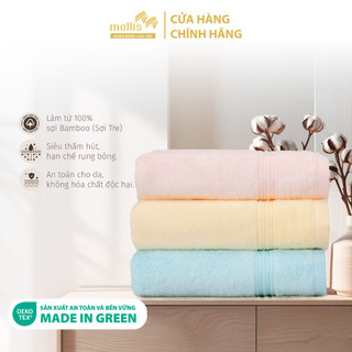 Khăn mặt/gội đầu mollis bamboo 34x78cm khăn cao cấp sợi tre mềm mịn thấm hút không ra màu phù hợp du lịch khách sạn fmt4