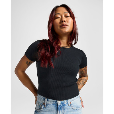 CONVERSE - Áo croptop nữ cổ tròn tay ngắn Ribbed Slim_027490A03-005