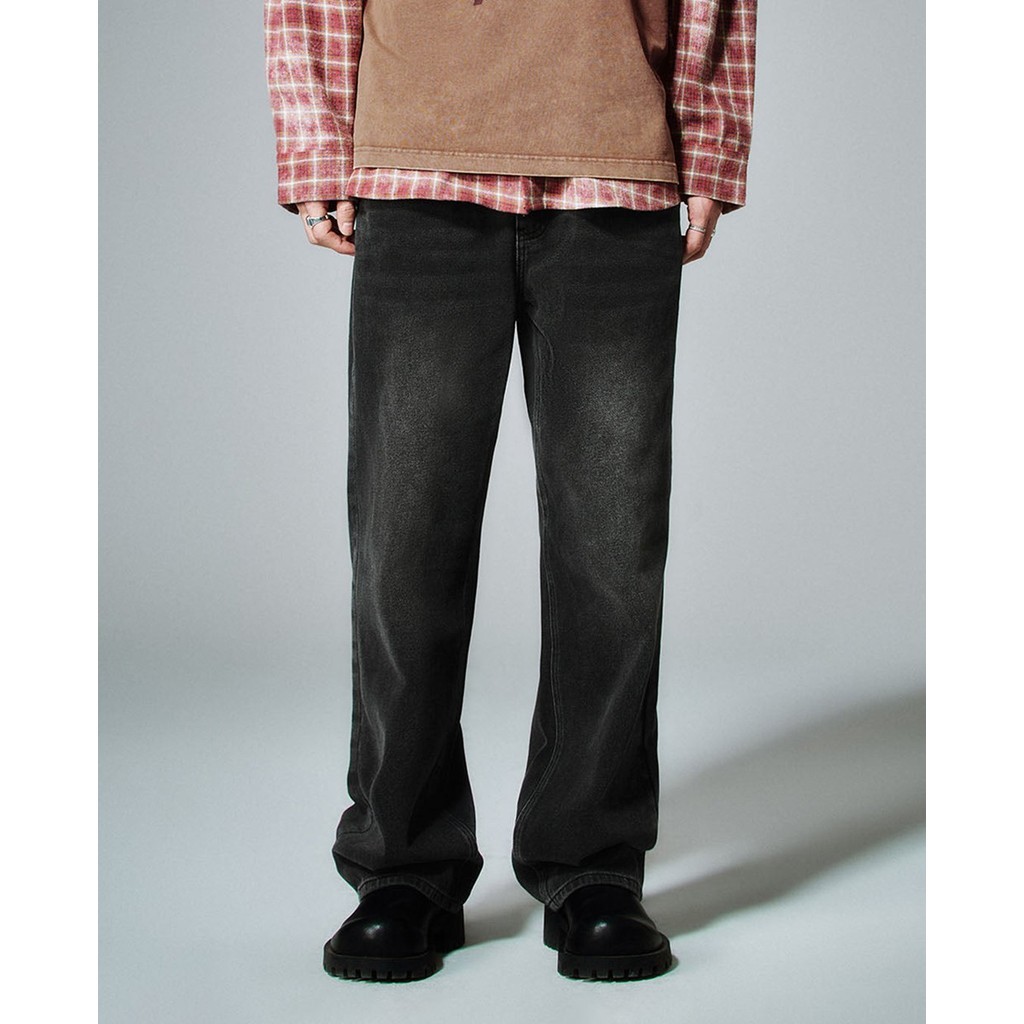 URBAN REVIVO - Quần jeans ống rộng nam thời trang UMY850017-B5A