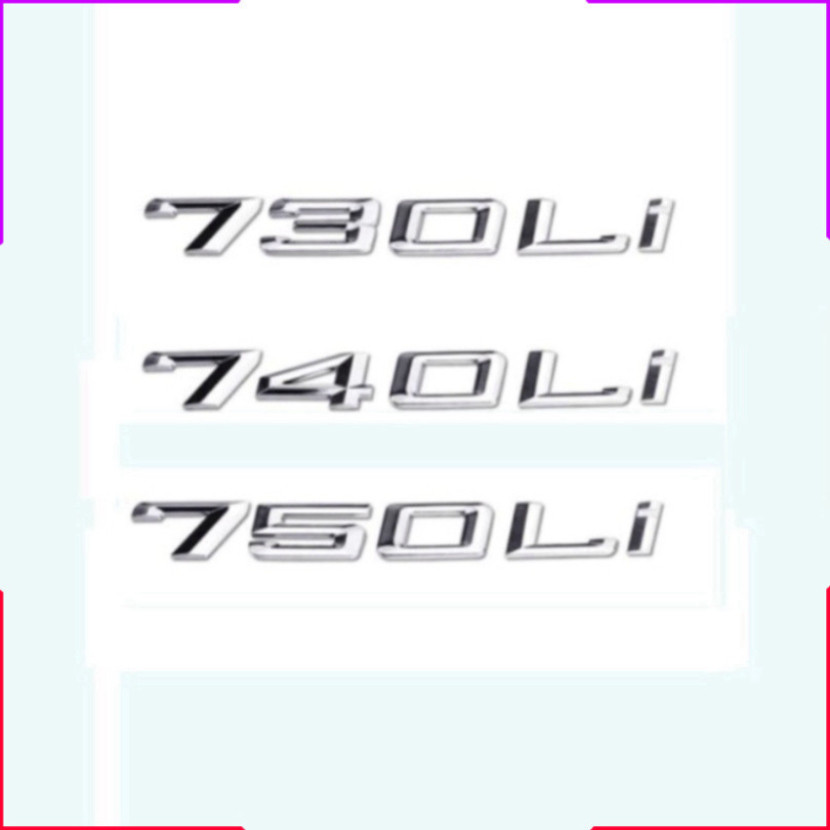 Decal tem chữ inox 730LI, 740LI và 750LI - Chất liệu: Hợp kim inox - HÀNG CÓ SẴN . ..