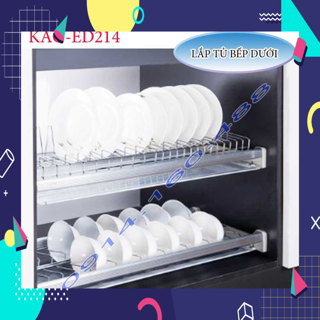 Kệ chén dĩa âm tủ KAG-ED214-80cm, Kệ chén bát 2 tầng Euro bát cố định cao cấp siêu bền .