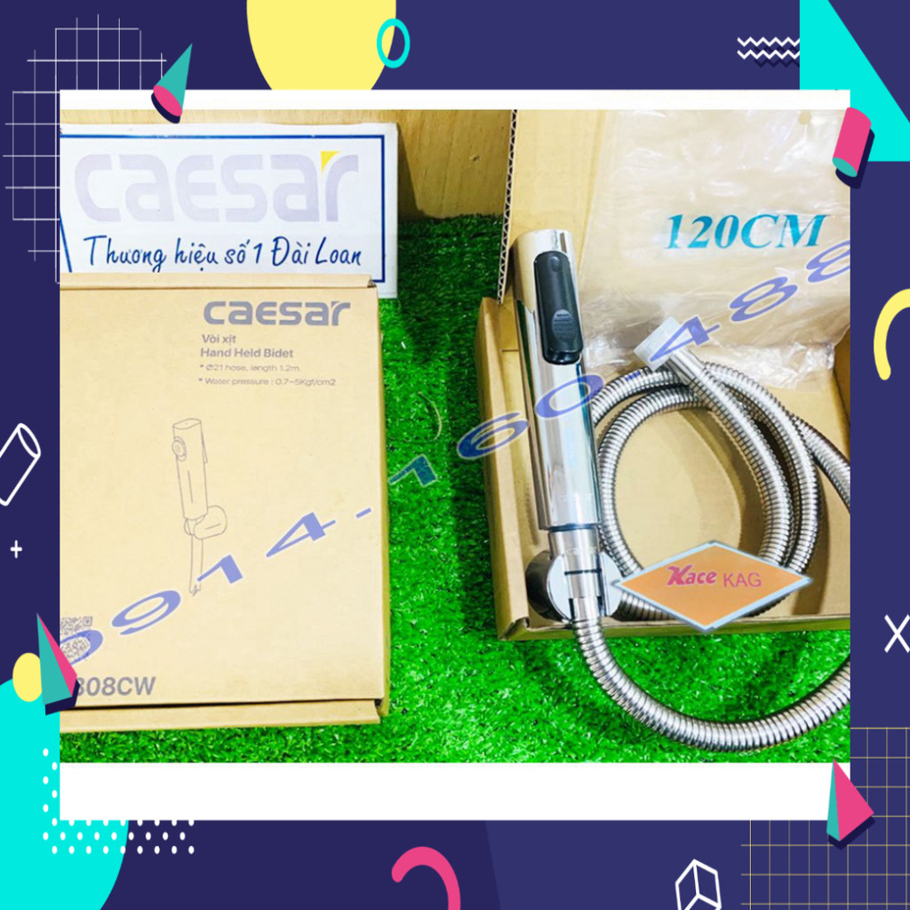 Vòi xịt Ceasar KAG-BS308CW, xịt vệ sinh rửa bồn cầu 2 chế độ cao cấp xịt mạnh chính hãng sử dụng siê