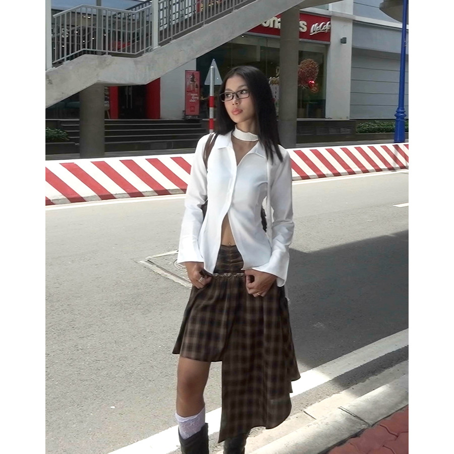 DALLA Áo sơ mi trắng nữ phom ôm tay dài (SM04) Harlin Shirt | BigBuy360 - bigbuy360.vn