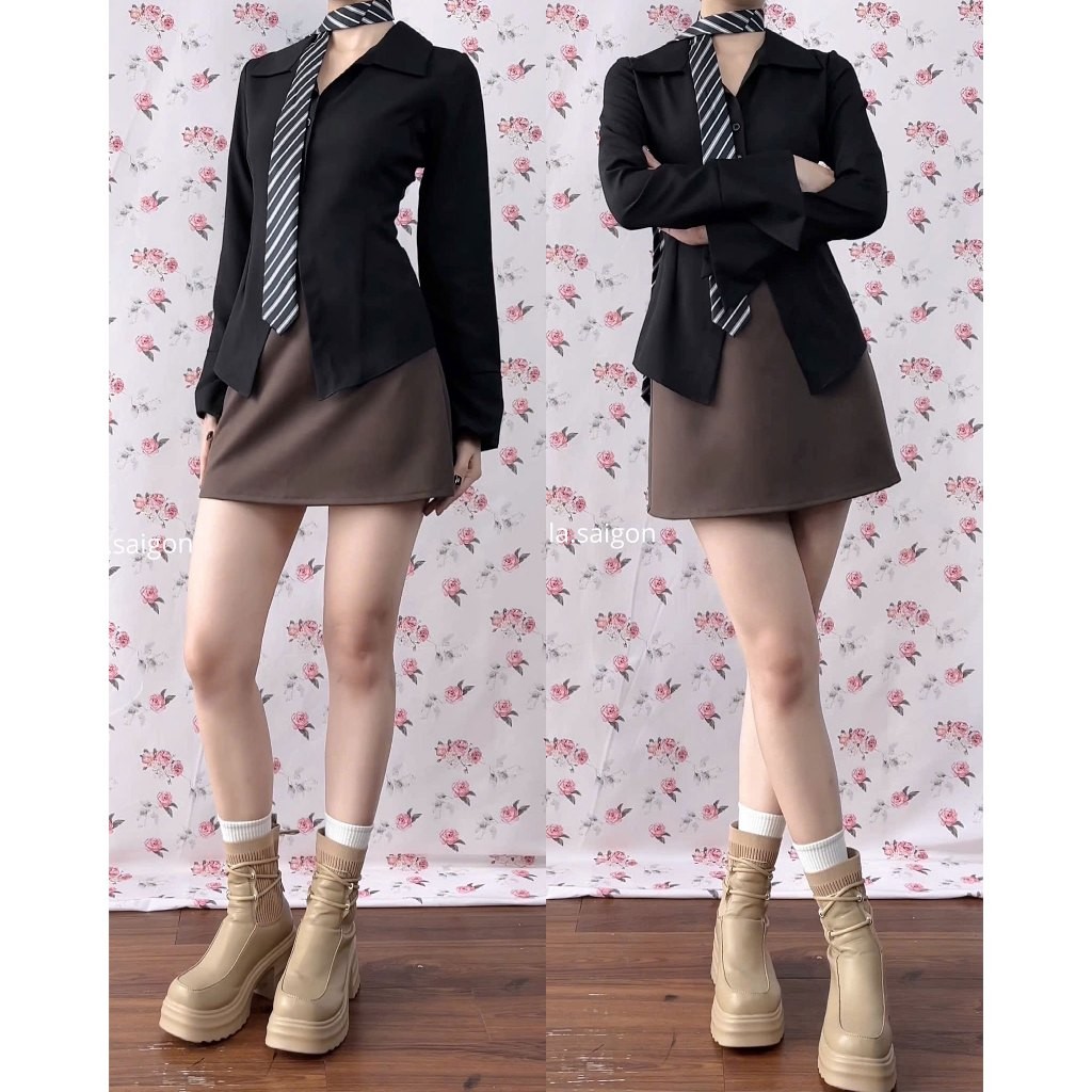 DALLA Áo sơ mi trắng nữ phom ôm tay dài (SM04) Harlin Shirt | BigBuy360 - bigbuy360.vn