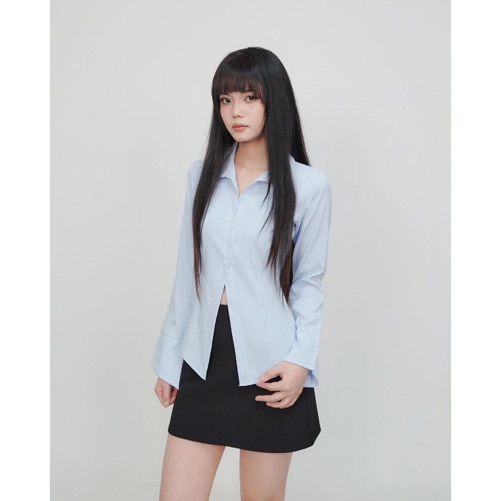 DALLA Áo sơ mi trắng nữ phom ôm tay dài (SM04) Harlin Shirt | BigBuy360 - bigbuy360.vn