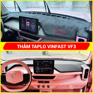 Thảm taplo VINFAST VF3 da carbon, da vân gỗ đen, nhung cừu cao cấp, chuẩn form