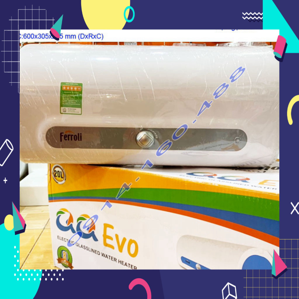 Máy nước nóng Ferroli QQ Evo 20 lít KAG-QQEvo20, bình nước nóng gián tiếp 20 lít chống giật hiệu suấ