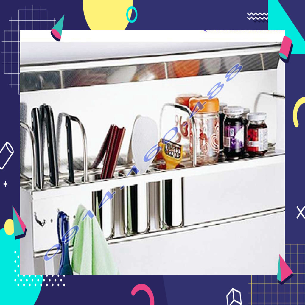 Kệ treo dao ống đũa gia vị KAG-ED222, Kệ treo đồ nhà bếp đa năng 70cm, giá treo đa năng Euro