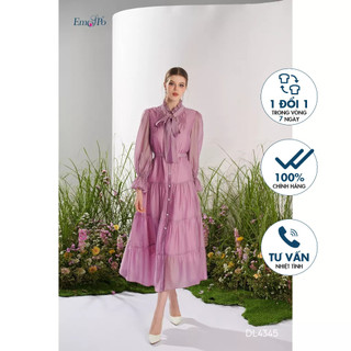 Đầm xòe dáng babydoll cổ dây nơ tay chun EMSPO DL4345