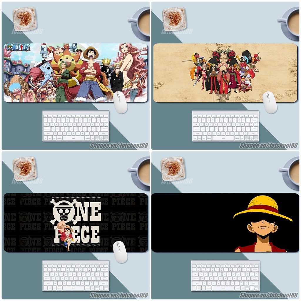 [ Lót chuột One Piece ] Bàn di chuột cỡ lớn 60x30 80x30 100x50 chủ đề One Piece huyền thoại