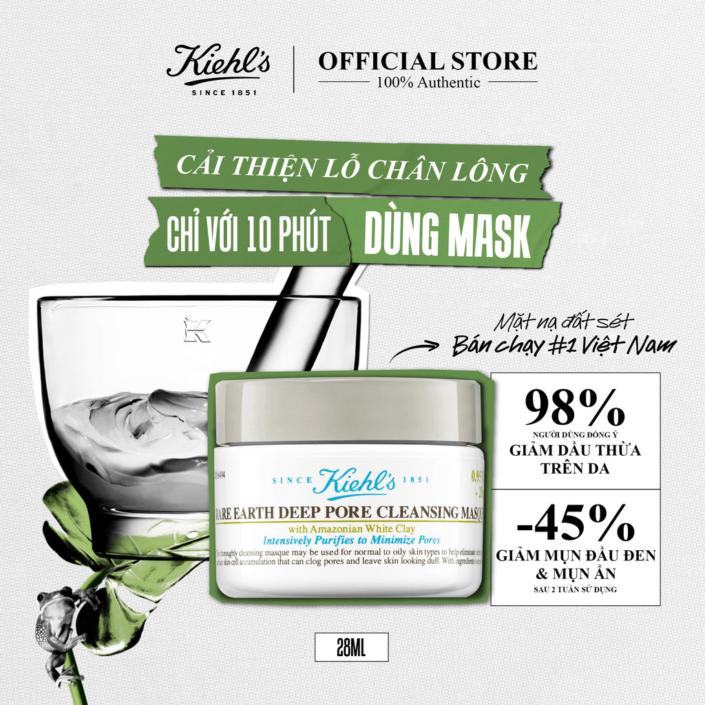 Mặt nạ đất sét Kiehl's Rare Earth Deep Pore Cleansing Masque 28ml